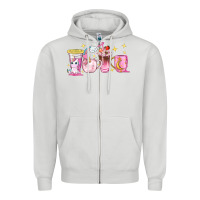 Dove Grey unicorn coffee cups Zipper Hoodie - NancyCooperArtShop