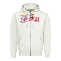 Oatmeal Heather unicorn coffee cups Zipper Hoodie - NancyCooperArtShop