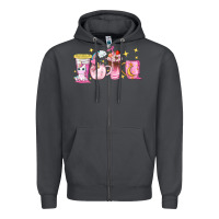 Smoke unicorn coffee cups Zipper Hoodie - NancyCooperArtShop
