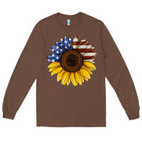 Chestnut american flag sunflower Long Sleeve Tee - Jasminsmagicworld