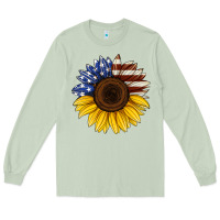 Matcha american flag sunflower Long Sleeve Tee - Jasminsmagicworld