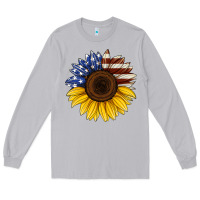 Moon Dust american flag sunflower Long Sleeve Tee - Jasminsmagicworld