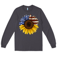 Smoke american flag sunflower Long Sleeve Tee - Jasminsmagicworld