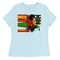 Baby Blue I am black history Afro American woman Ladies Tee - RanaPortraitStore