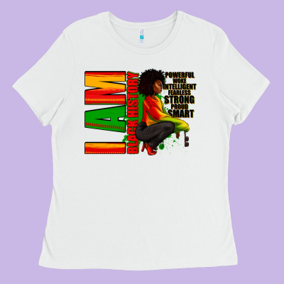 Ladies Tee I am black history Afro American woman
