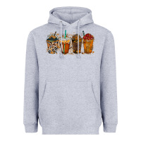 Heather Grey leopard and cowhide drink Heavyweight Hoodie - RacoonDesign
