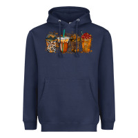 Navy leopard and cowhide drink Heavyweight Hoodie - RacoonDesign