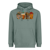 Sage leopard and cowhide drink Heavyweight Hoodie - RacoonDesign