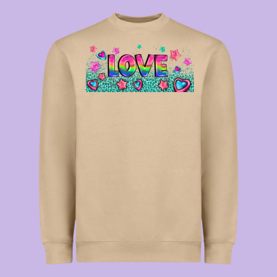 Lgbt Love With Hearts And Stars Heavyweight Sweatshirt Designed By Adodesignshop