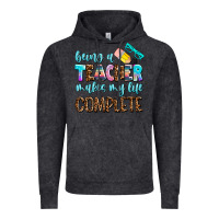 Vintage Black being a teacher makes my life complate Vintage Hoodie - AdoDesignShop