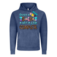 Vintage Denim being a teacher makes my life complate Vintage Hoodie - AdoDesignShop