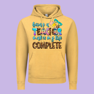 Being A Teacher Makes My Life Complate Vintage Hoodie Designed By Adodesignshop