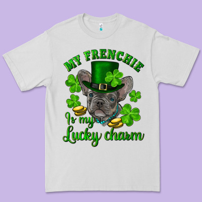 St.patrick's Day My French Bulldog Is My Lucky Charm Premium Tee Designed By Ranaportraitstore