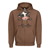 Chestnut custom cow Zipper Hoodie - MaliasSmallBusiness