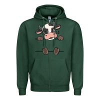 Sports Green custom cow Zipper Hoodie - MaliasSmallBusiness