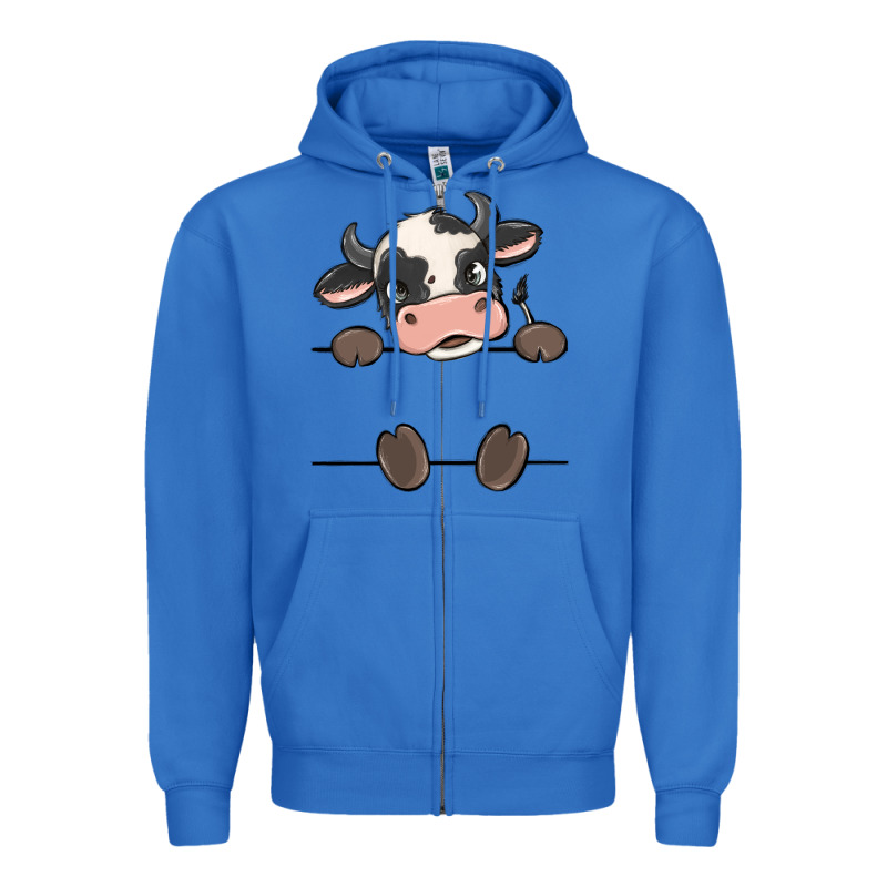Custom Cow Zipper Hoodie by MaliasSmallBusiness | Teevron