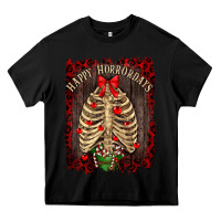Black Happy Horrordays Heavy Core Tee - RanaPortraitStore