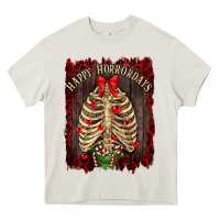 Cream Happy Horrordays Heavy Core Tee - RanaPortraitStore