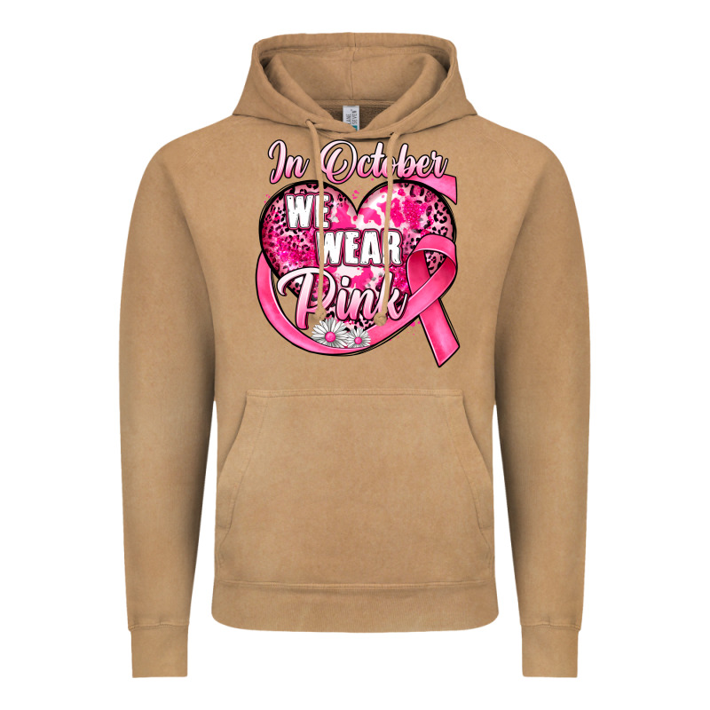 In October We Wear Pink Heart Vintage Hoodie by JahusDesignShop | Teevron