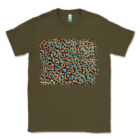 Army Green leopard with turquoise glitter Classic Tee - Artiststas