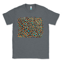 Charcoal Heather leopard with turquoise glitter Classic Tee - Artiststas