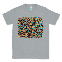 Heather Grey leopard with turquoise glitter Classic Tee - Artiststas