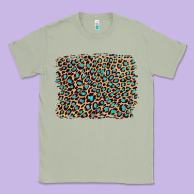 Leopard With Turquoise Glitter Classic Tee Designed By Artiststas