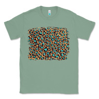 Sage leopard with turquoise glitter Classic Tee - Artiststas
