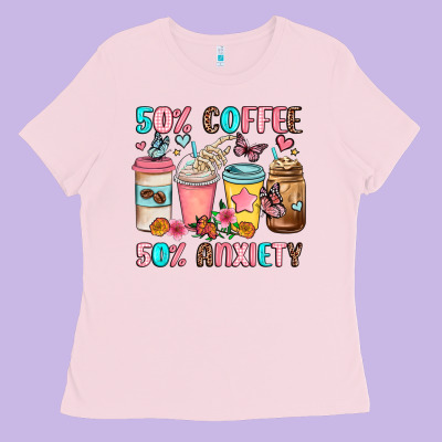 Half Teacher Half Coffee Ladies Tee Designed By Jahusdesignshop