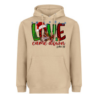 Love Came Dow Christmas Heavyweight Hoodie | Teevron