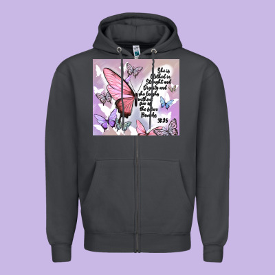 Bible Verse Zipper Hoodie Designed By Maliassmallbusiness