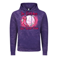 Cloud Purple in october we wear pink breast cancer valleybal Vintage Hoodie - JahusDesignShop