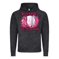 Vintage Black in october we wear pink breast cancer valleybal Vintage Hoodie - JahusDesignShop