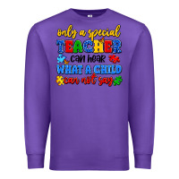 Purple only a special teacher can hear what a child can n Premium Sweatshirt - Artiststas