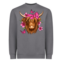 Storm floral pink bandana longhaired cow Heavyweight Sweatshirt - Jasminsmagicworld