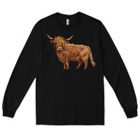 Black highland cow Long Sleeve Tee - BarkalooDesign
