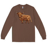 Chestnut highland cow Long Sleeve Tee - BarkalooDesign