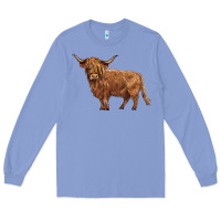 Colony Blue highland cow Long Sleeve Tee - BarkalooDesign