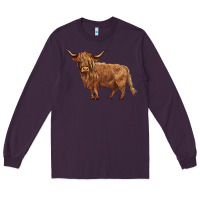 Plum highland cow Long Sleeve Tee - BarkalooDesign
