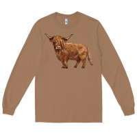 Toasted Coconut highland cow Long Sleeve Tee - BarkalooDesign