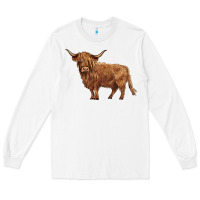 White highland cow Long Sleeve Tee - BarkalooDesign