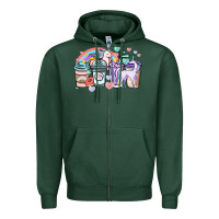 Unicorn Coffee Cups Zipper Hoodie | Teevron