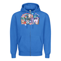 True Royal unicorn coffee cups Zipper Hoodie - NancyCooperArtShop