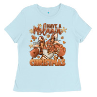 Baby Blue Have a melanin Christmas black girl sneakers Ladies Tee - RanaPortraitStore