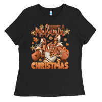 Have A Melanin Christmas Black Girl Sneakers Ladies Tee | Teevron