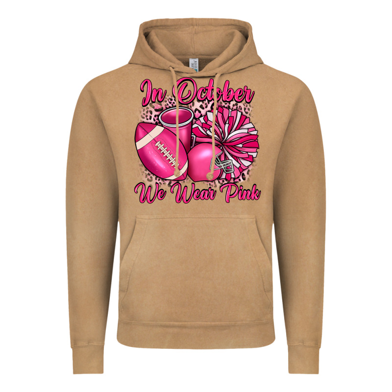 In October We Wear Pink Cheer With Football Breast Vintage Hoodie by JahusDesignShop | Teevron