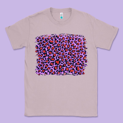 Lilac Leopard With Red Glitter Classic Tee Designed By Artiststas