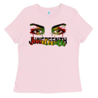 Bubblegum Pink Juneteenth eyes Ladies Tee - RanaPortraitStore