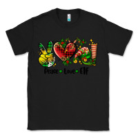 Black peace love  elf Classic Tee - AdoDesignShop
