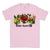 Bubblegum Pink peace love  elf Classic Tee - AdoDesignShop